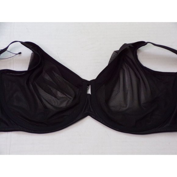 CURVY COUTURE Full Figure Non-Padded Sheer Mesh Underwire Bra Black 44DD #1311 - Picture 7 of 9